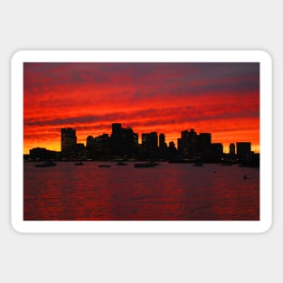 Boston City Sunset Sticker